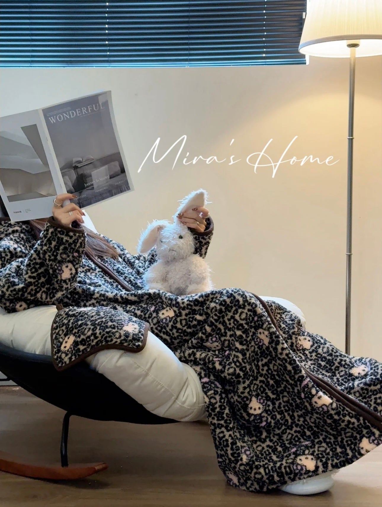 Popcorn Fleece Hooded Home Loungewear Robe