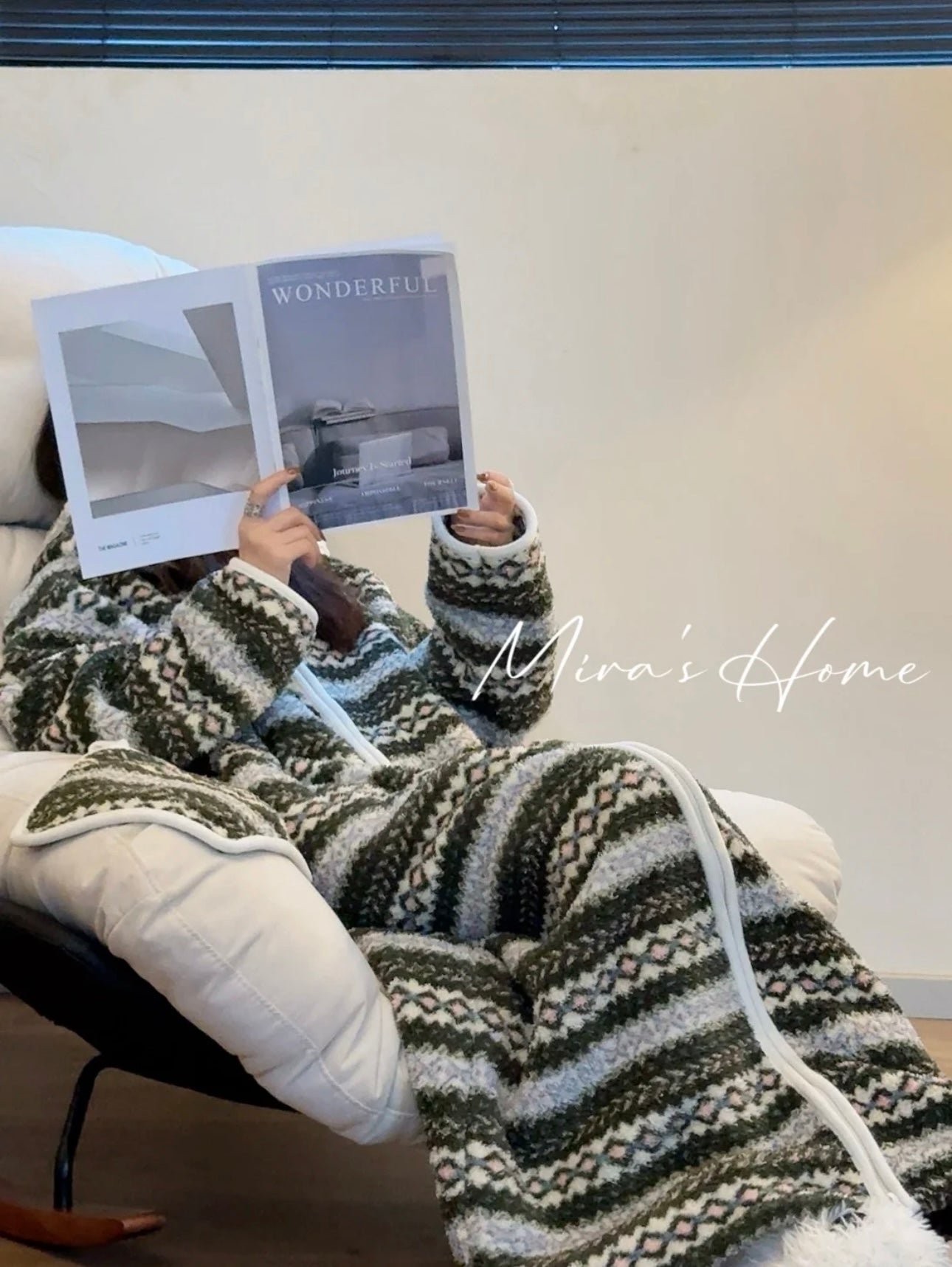 Popcorn Fleece Hooded Home Loungewear Robe