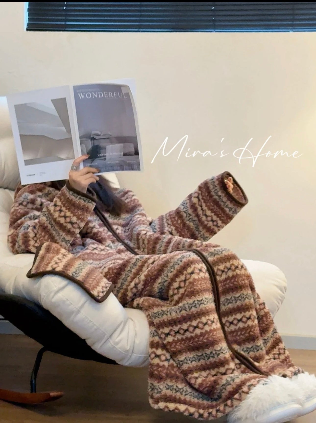 Popcorn Fleece Hooded Home Loungewear Robe